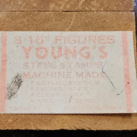 3/16" Youngs Steel Stamps in Box Numbers 0-9 - Picture 1 of 4